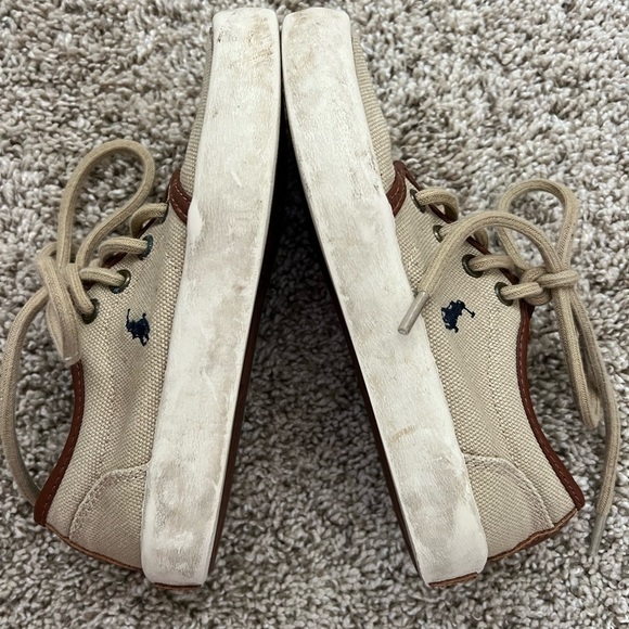 Polo Ralph Lauren Beige Canvas Sneakers toddler size 11 - Picture 4 of 10